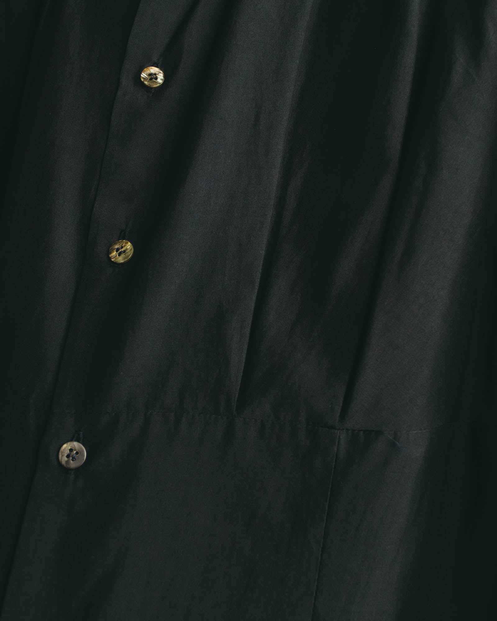 “COMME des GARCONS” Late 80’s-early 90’s silk tucked black shirt