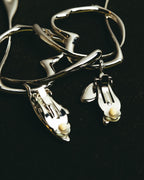 “BALENCIAGA” 2017-2023 organic heart and arrow clip-on drop earrings