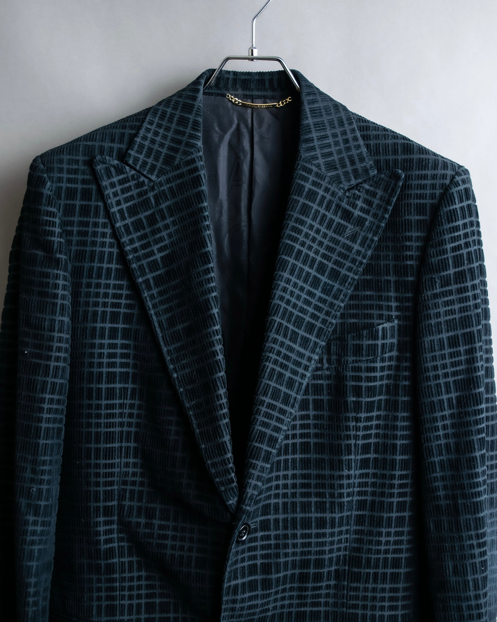 "DOLCE &amp; GABBANA" Checkered velvet tailored jacket