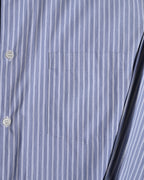 Comme des Garçons Homme Deux/ Cotton Stripe Patterned Long Shirt Blue