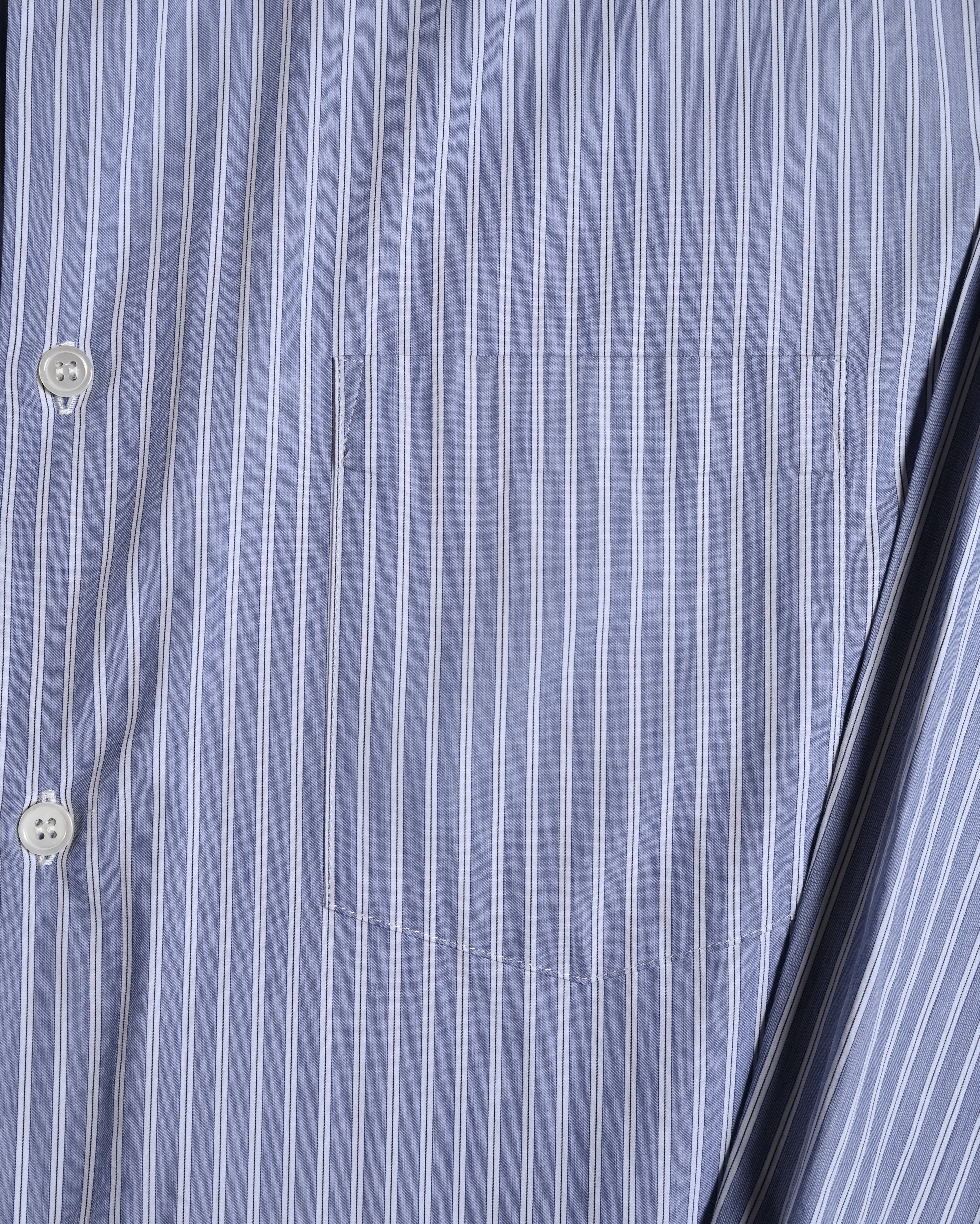 Comme des Garçons Homme Deux/ Cotton Stripe Patterned Long Shirt Blue