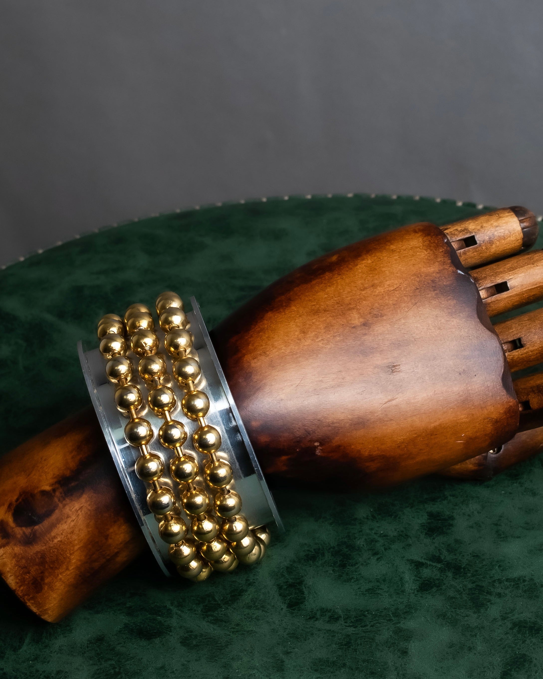 "MAISON MARGIELA" 10AW sphere design silver & gold combination bangle