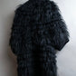 "EMPORIO ARMANI"  Fur fringe design cropped sleeve pullover