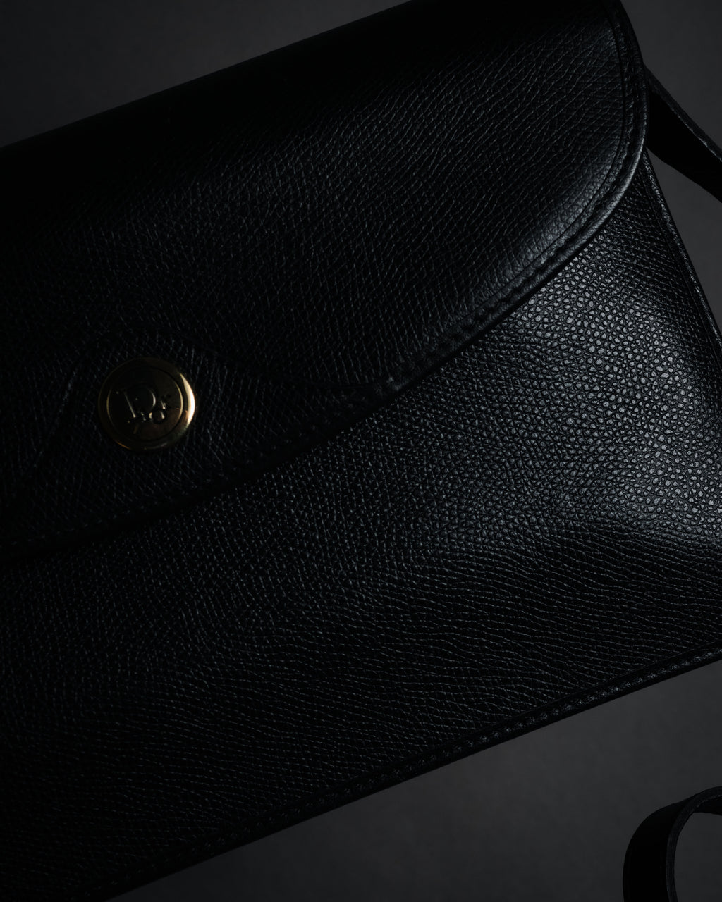 "Christian Dior" 80’s structured grained leather flap shoulder bag