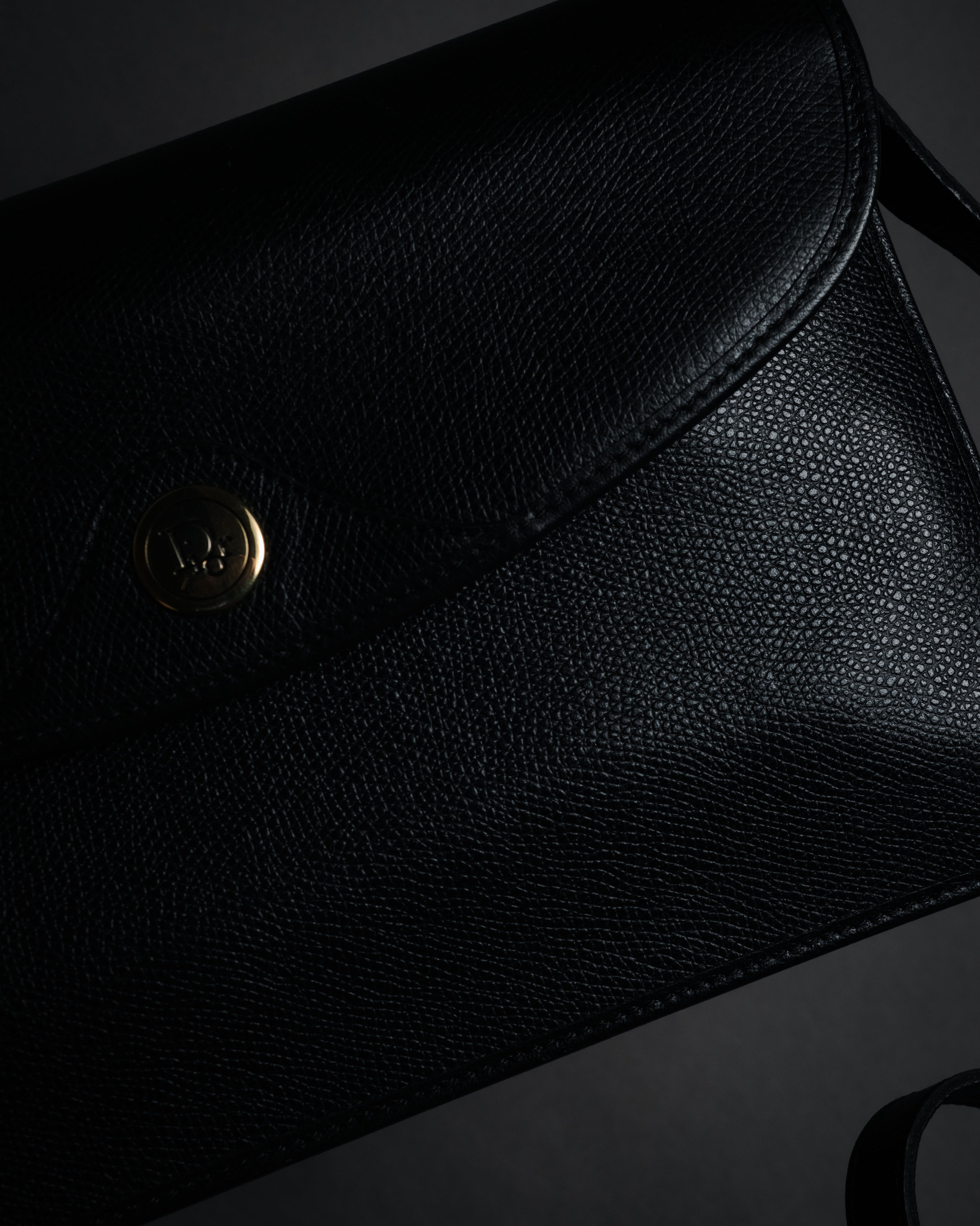 "Christian Dior" 80’s structured grained leather flap shoulder bag