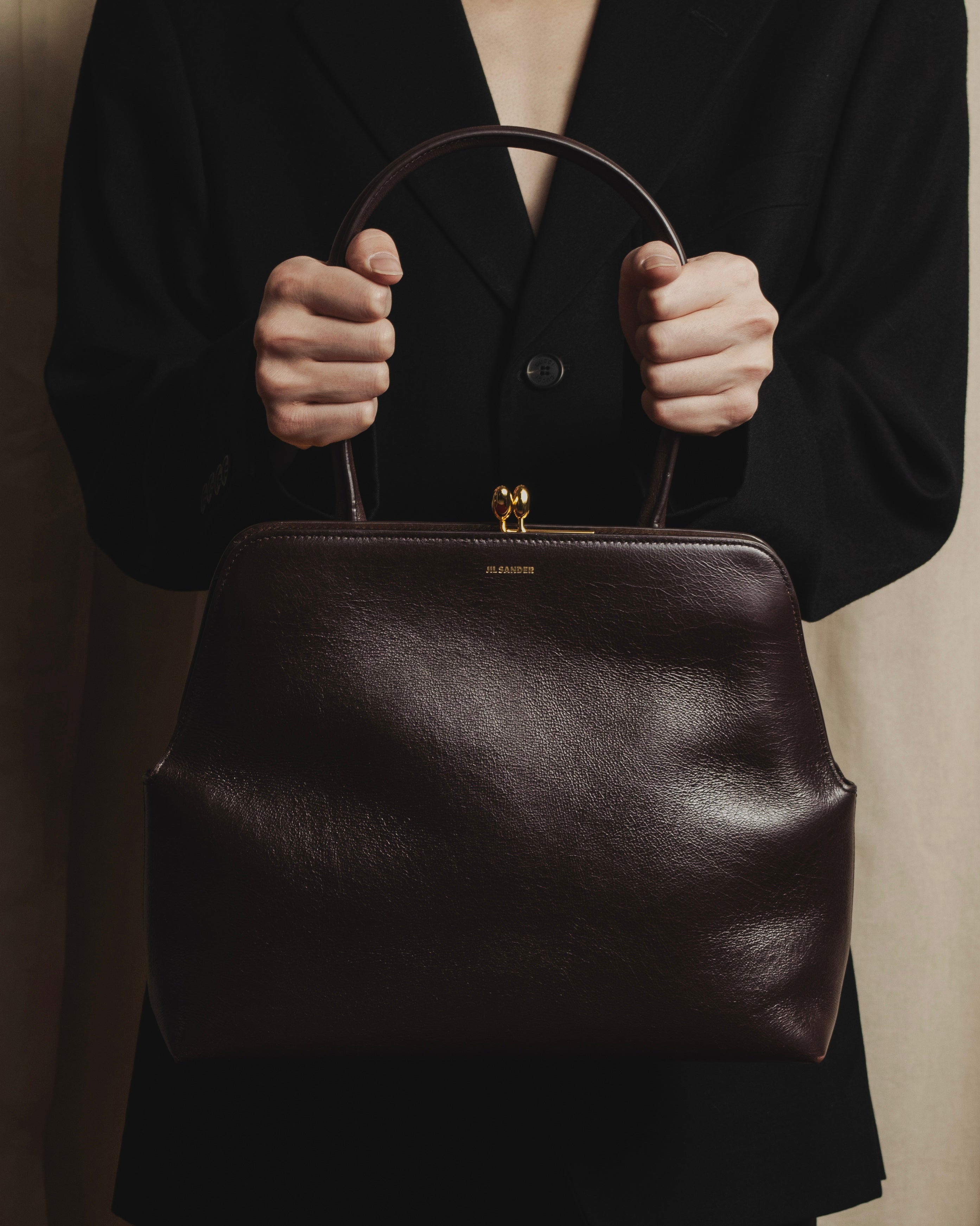 "JIL SANDER" Goji frame structured leather bag