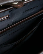 "BURBERRY" Metal belt design embossed PVC briefcase
