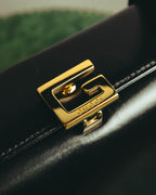 "GUCCI" 90's Structured leather top handle handbag