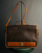 "CELINE" 80's-90's Macadam monogram pvc leather shoulder briefcase