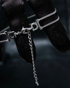 “Christian Dior” CD motif double silver chain bracelet