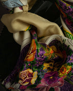 "GUCCI" Baroque painting pattern silk scarf