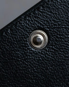 "BALENCIAGA" Logo engraved compact leather tri-fold wallet