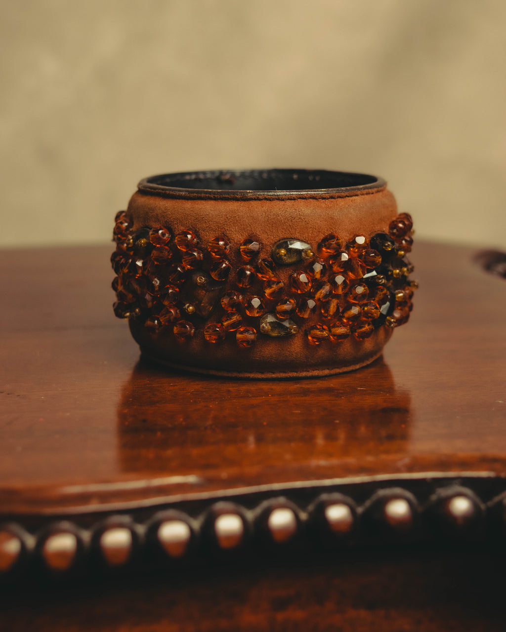"PRADA" 90's-00's Embellished wide cuff bracelet