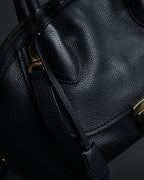 “Salvatore Ferragamo” 2000’s Pebbled leather turn lock bag