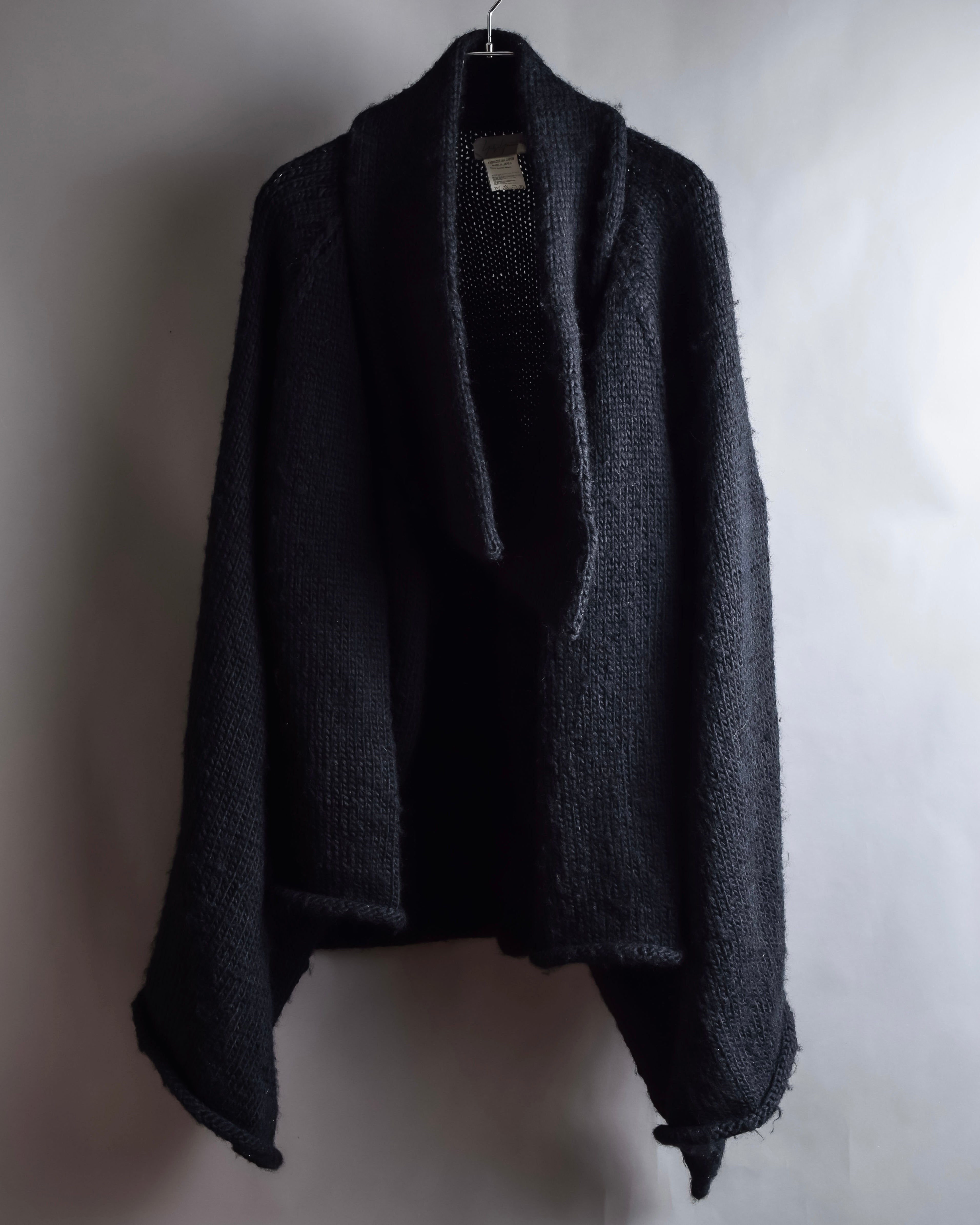 "YOHJI YAMAMOTO" 19AW Oversized cape knit cardigan