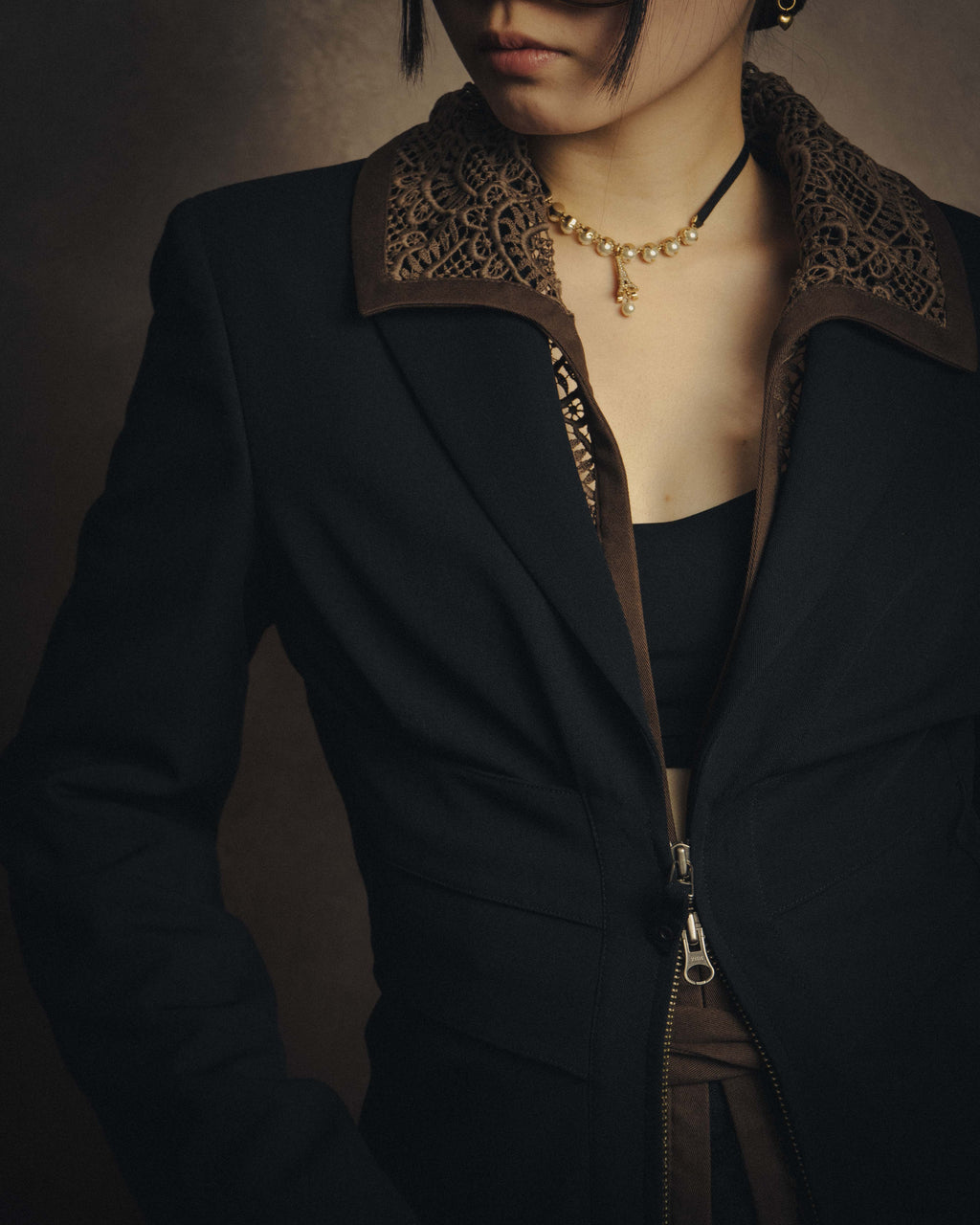 -SPECIAL- “Jean Paul GAULTIER FEMME” 2005-2011 Corset lace-up tailored zip jacket