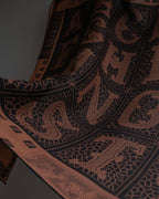 "FENDI" Logo engraved lace motif scarf