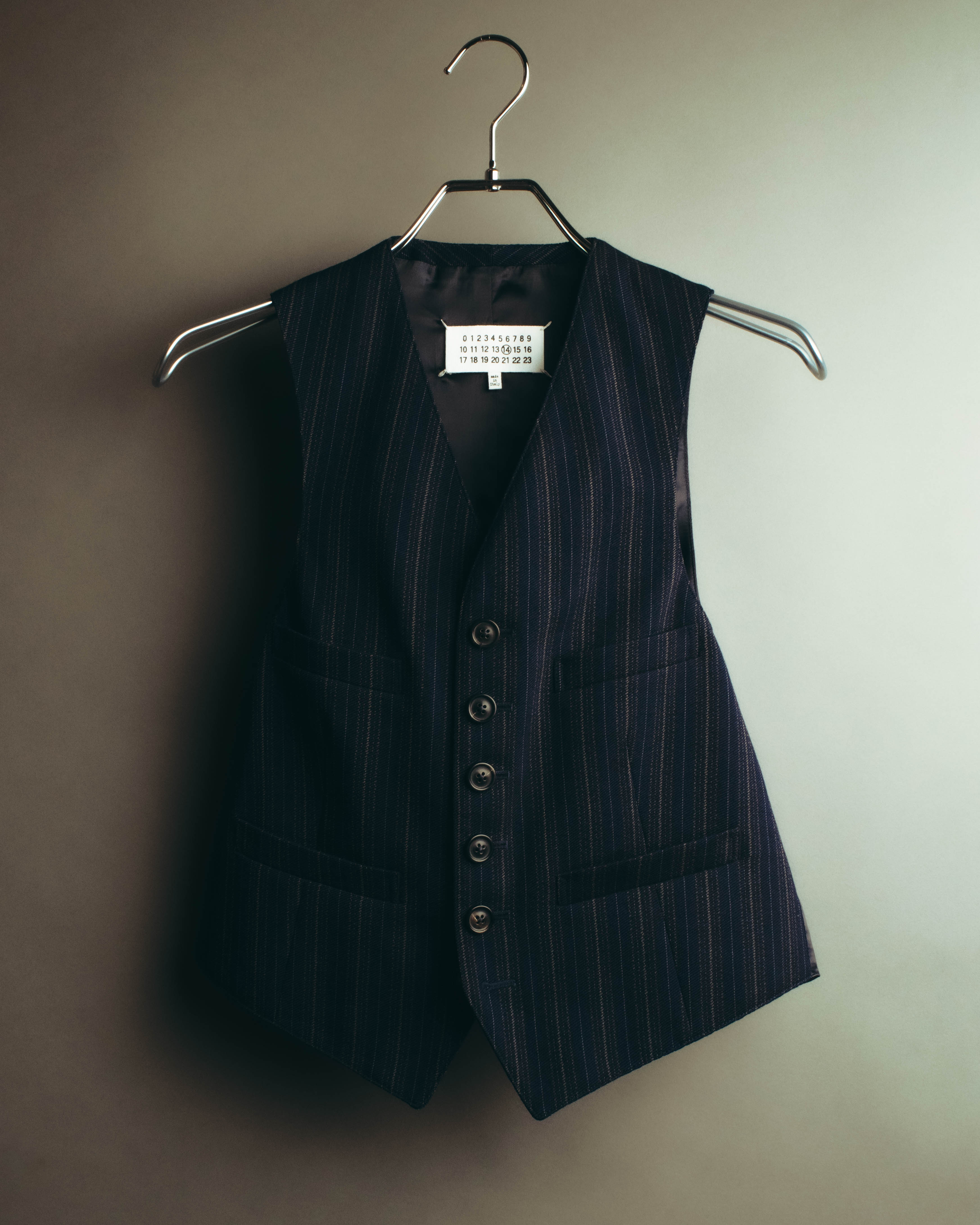 "Maison Margiela" 2018SS Tailored pinstripe wool waistcoat