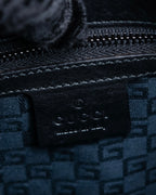 "GUCCI" Horizontal shape metal fittings design leather one shoulder bag