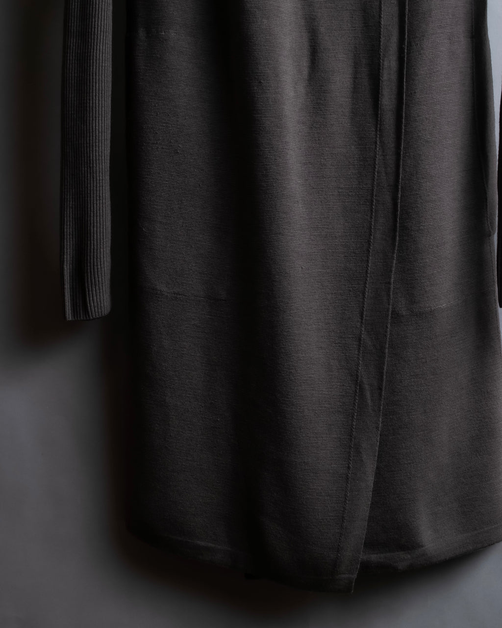 "Rick Owens" 12AW asymmetrical hooded knit cardigan