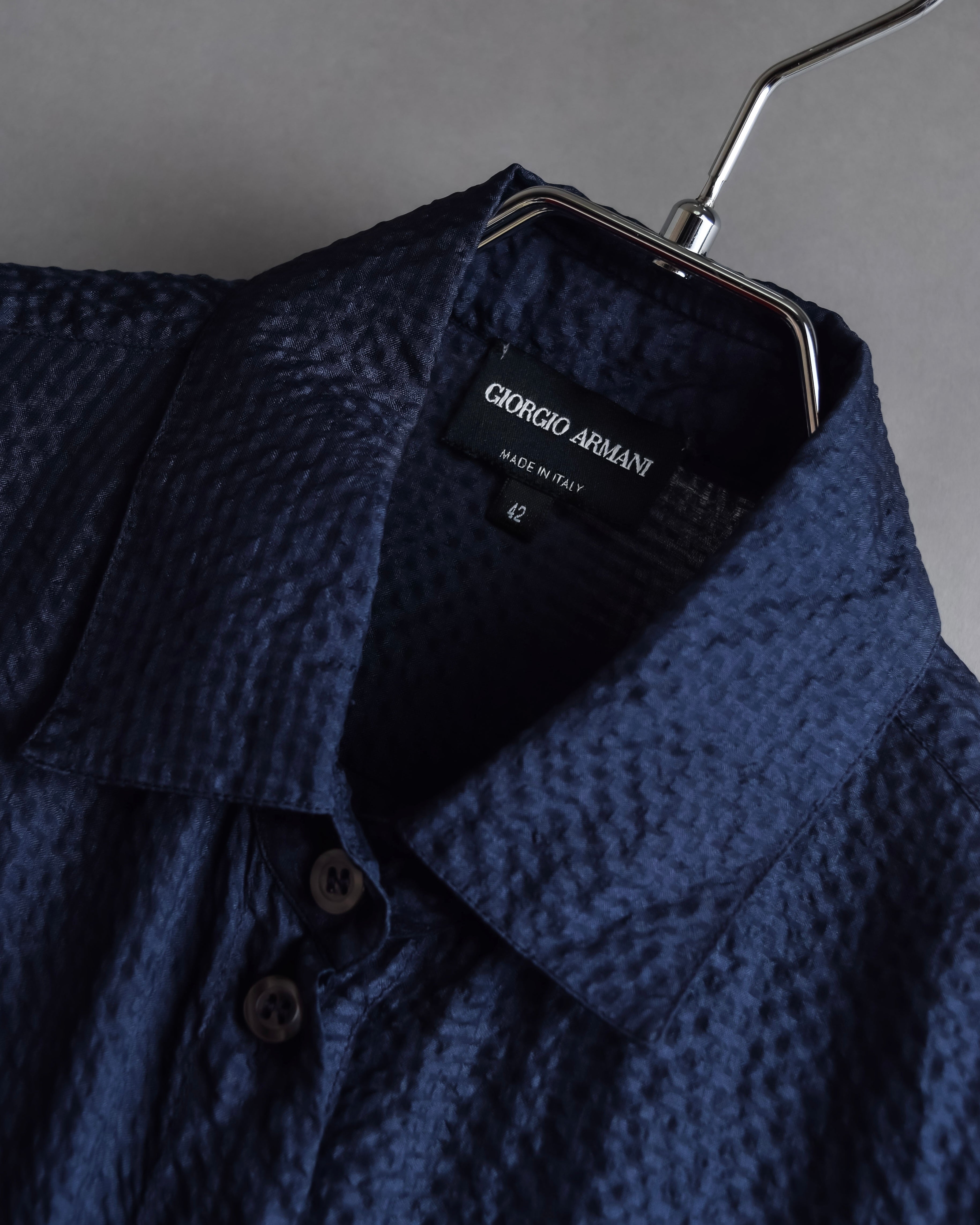 "GIORGIO ARMANI" Jacquard navy color shirt