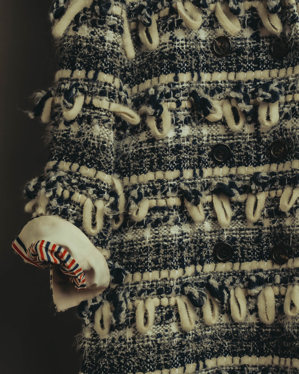 "THOM BROWNE" 2010's-20's Textured double breasted boucle coat