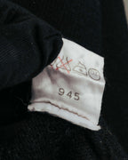 "Yves Saint Laurent" 80's-90's Minimal black wool v-neck sweater