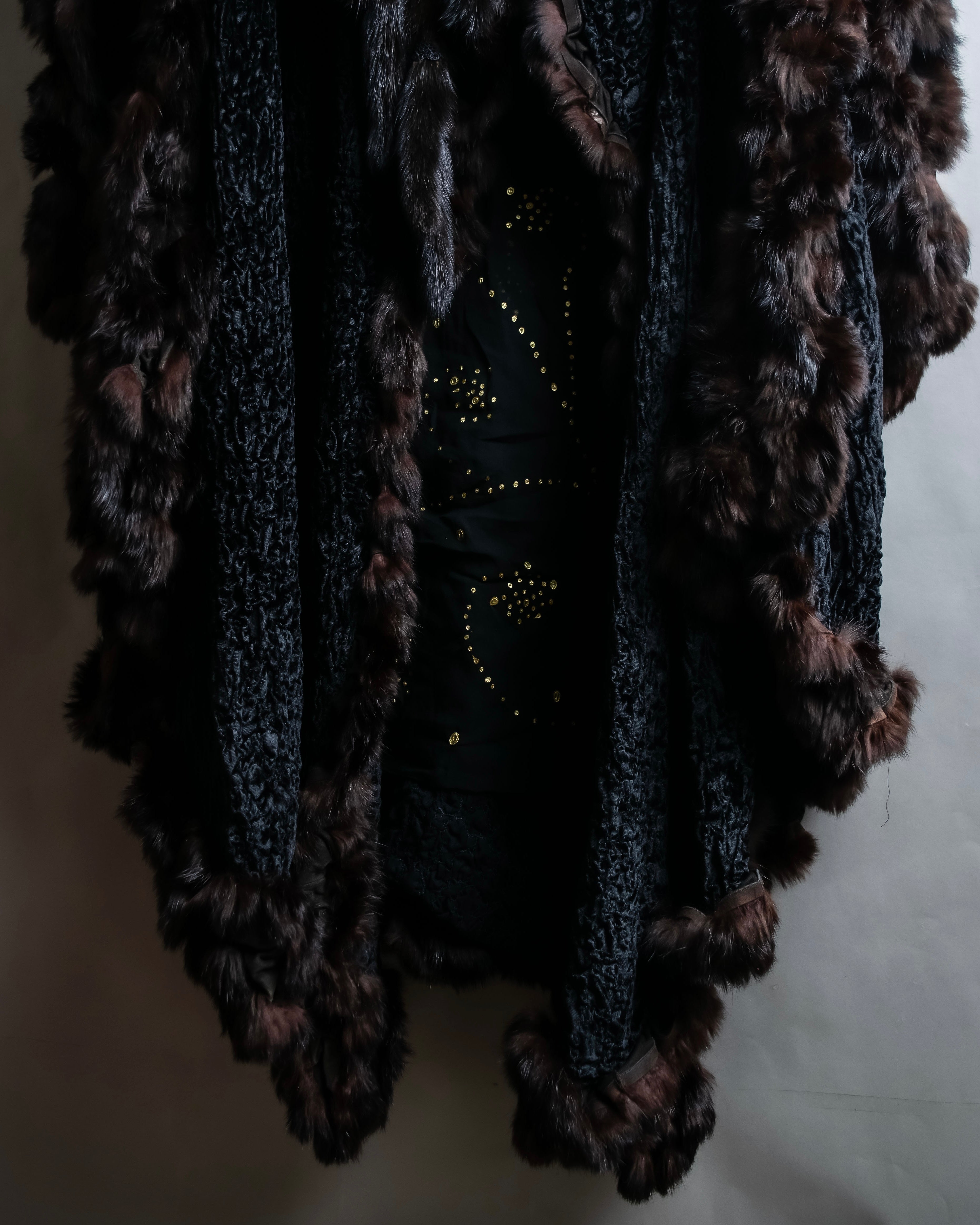 "FENDI" 1970's oversized astrakhan fur coat