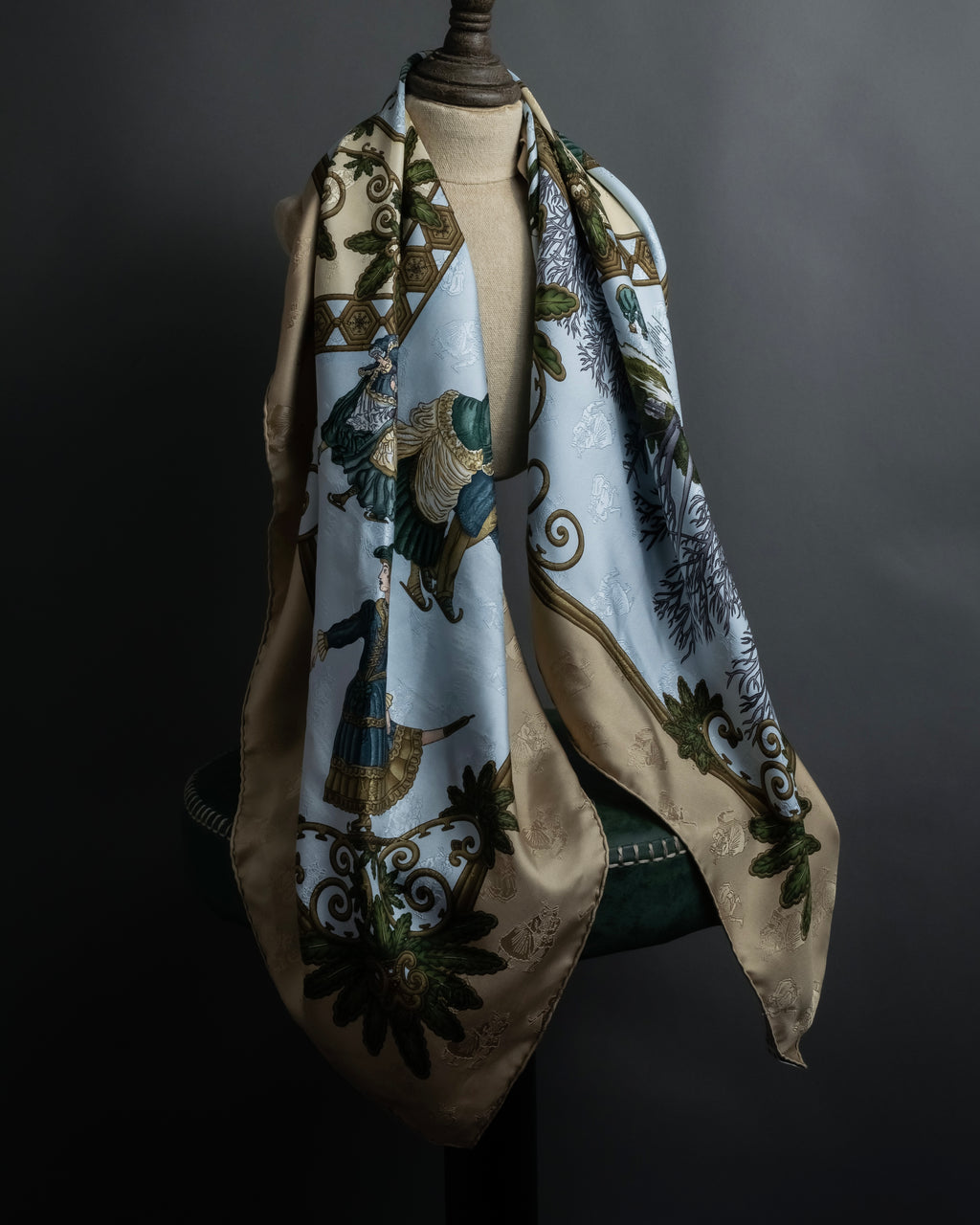 "HERMES" Carré 90 Joies d’Hiver Winter Pleasures silk scarf