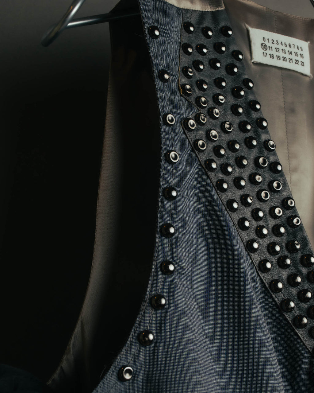 -SPECIAL- “Maison Martin Margiela” 07SS Studded wool leather tailored vest