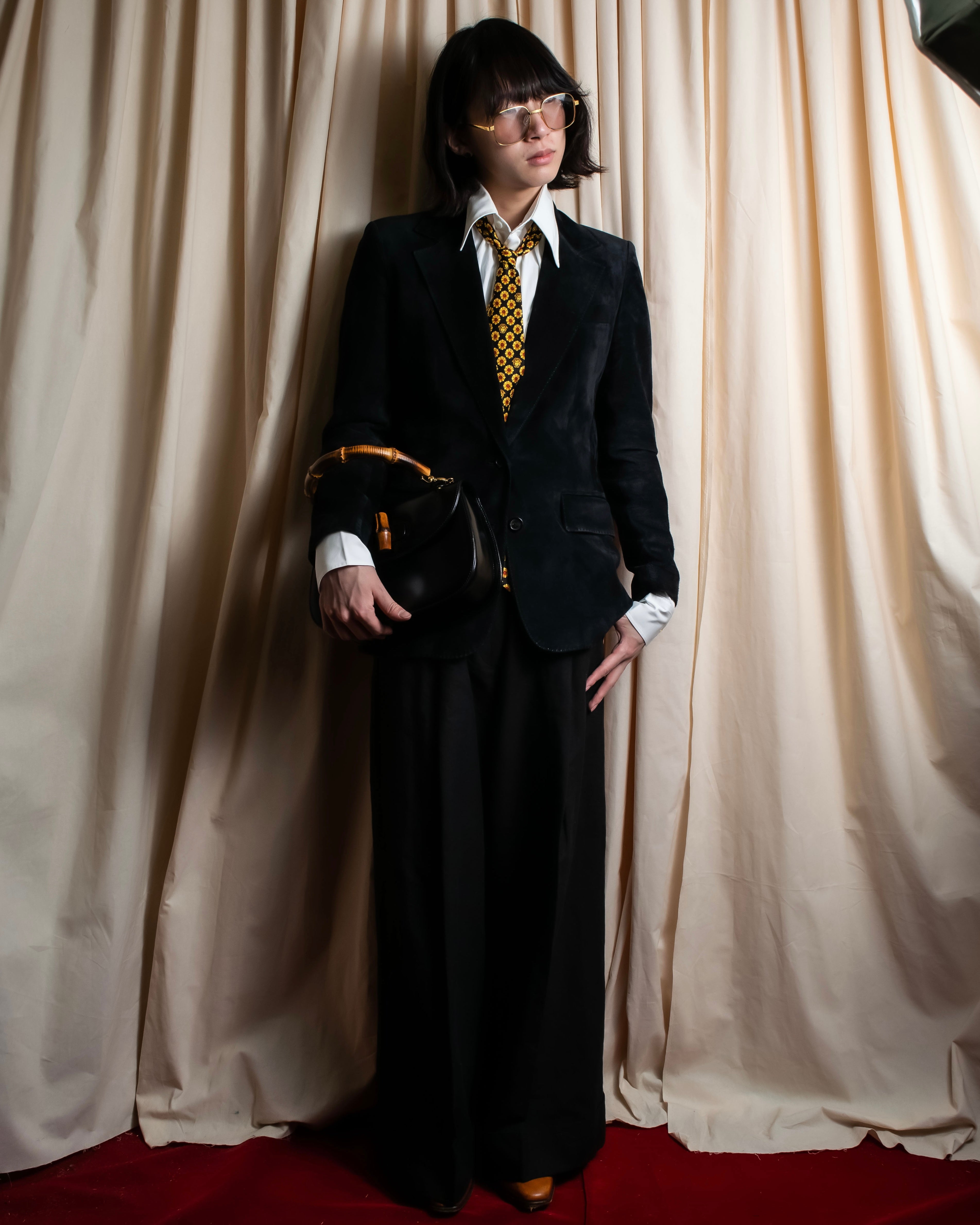 "GIANNI VERSACE" Sunflower medusa pattern necktie