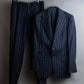 "GUCCI" Notch drop shaped tailored jacket & tapered silhouette slacks stripe set up