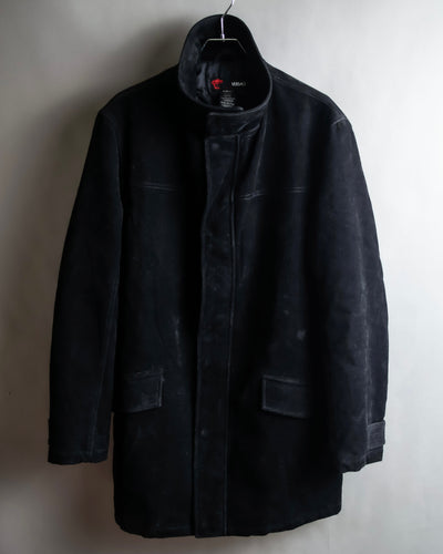 "VERSACE sport"
Stand collar double zipper suede blouson
