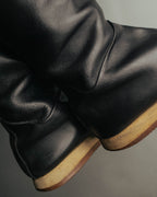 "Hermès" 90's-00's Minimal leather knee-high boots