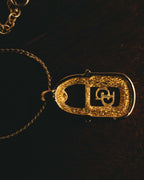 "Christian Dior" 90's Rhinestone padlock pendant necklace
