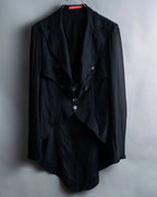 “Y’s COMPOSITION: SEE ATTACHED LABEL” Layered design multi buttons tail coat