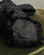 -SPECIAL- “CHANEL” 05Spring black tweed fringe necktie