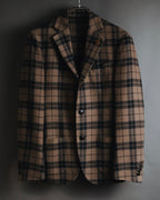 "LARDINI" Checked three-button soft-shoulder tailored jacket