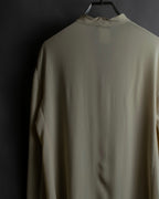 "GIORGIO ARMANI" Ivory color no collar silk shirt