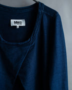 “MM6” front cut designed dennim long pull over