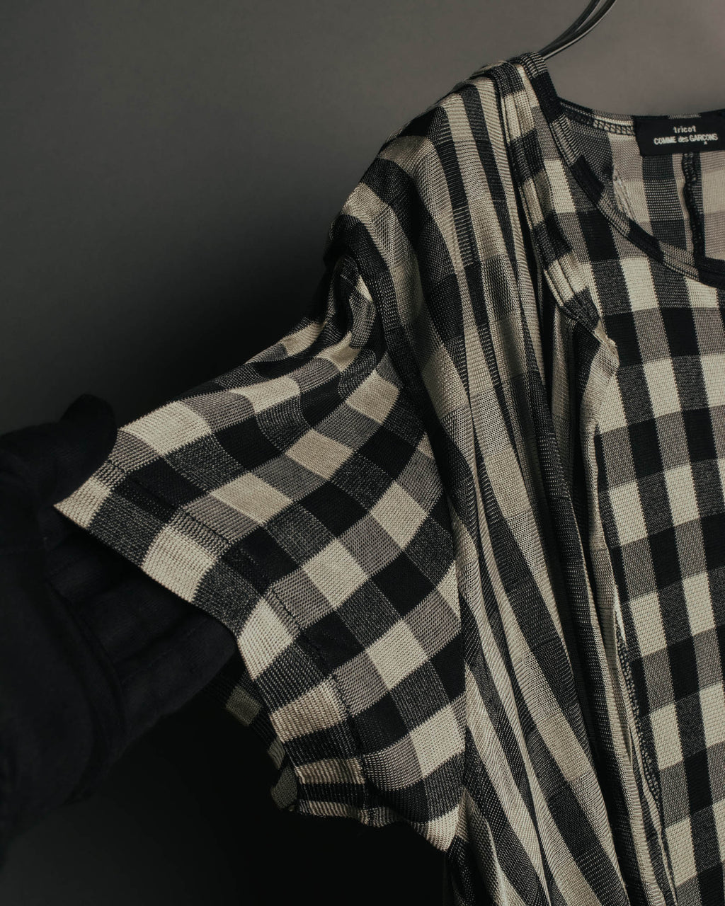 “tricot COMME des GARÇONS” 00’s-10’s Asymmetric gingham draped top