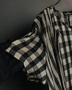 “tricot COMME des GARÇONS” 00’s-10’s Asymmetric gingham draped top