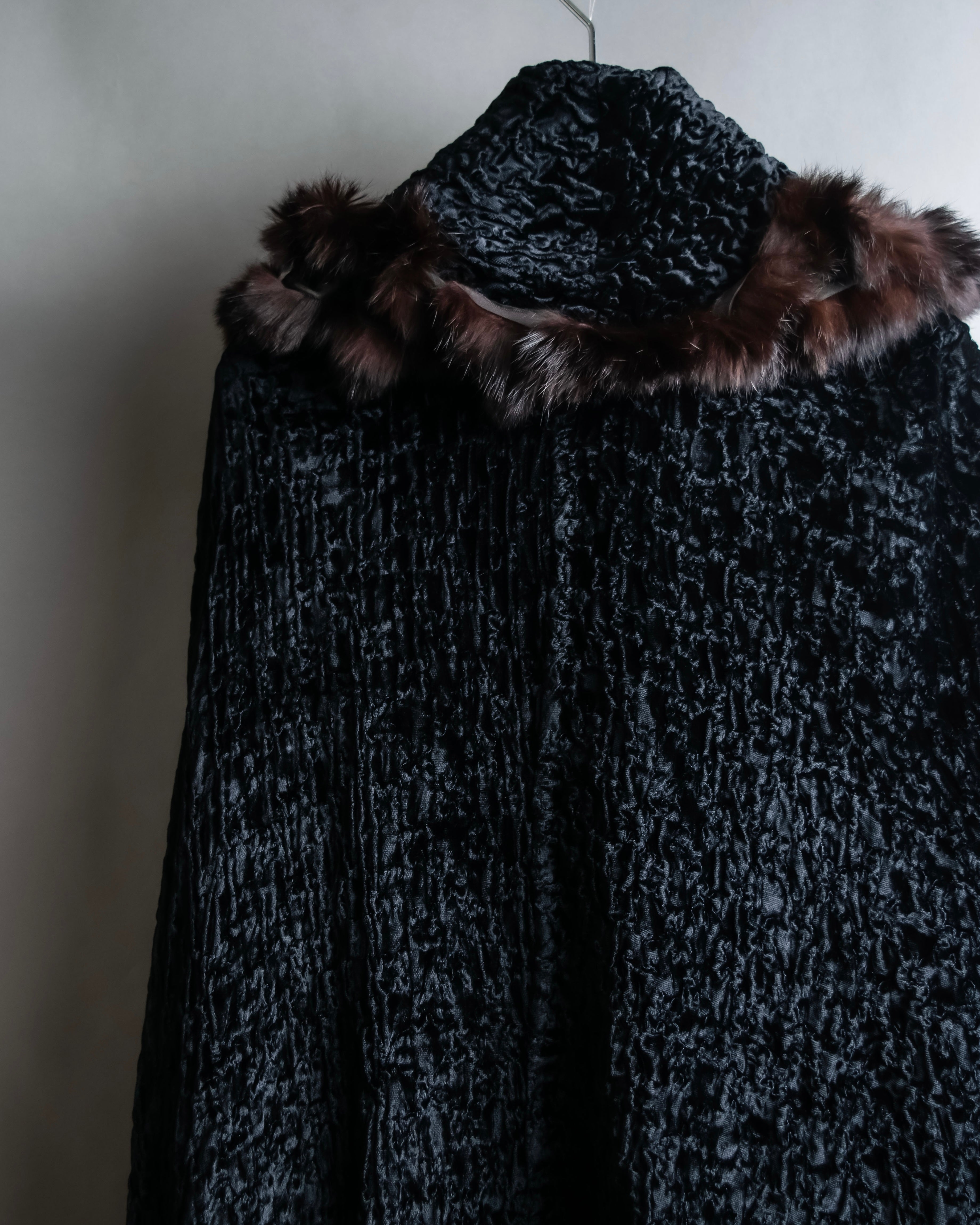 "FENDI" 1970's oversized astrakhan fur coat