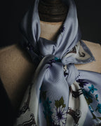 "Christian Dior" 80’s-90’s botanical dior typography silk scarf