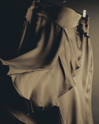 "GIORGIO ARMANI" 90's-00's Draped silk sleeveless top and skirt set
