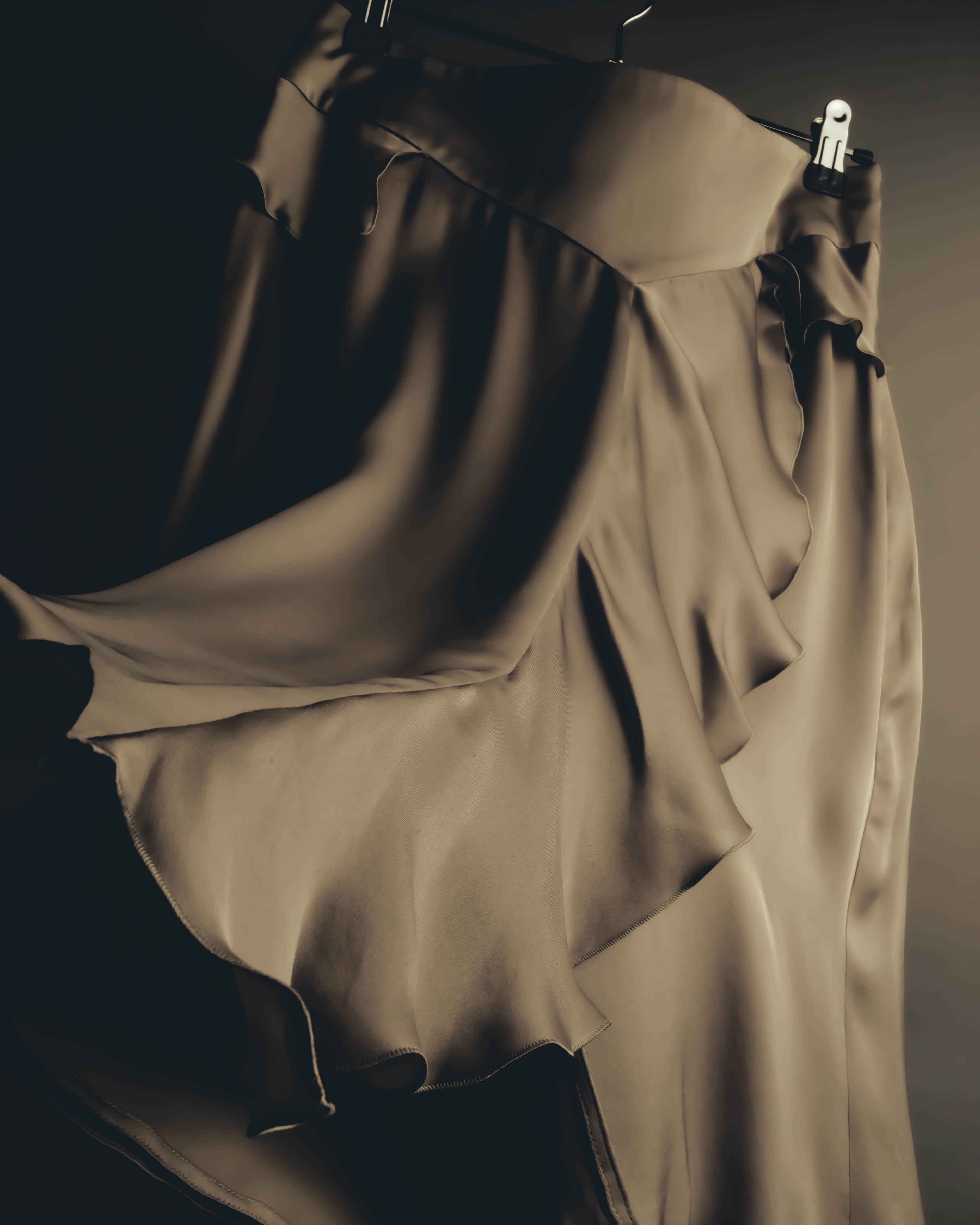 "GIORGIO ARMANI" 90's-00's Draped silk sleeveless top and skirt set
