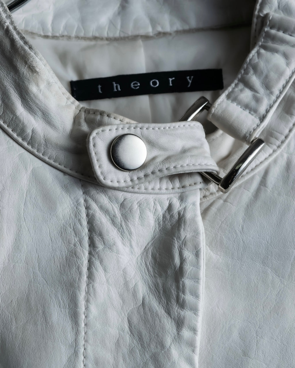 "theory" waist-shaped long leather coat