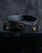 "Christian Dior" Mystical motif leather bracelet