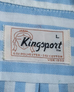 "Vintage light blue striped button-down shirt"