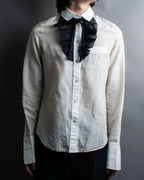 "LOUIS VUITTON" Ribbon frill design regular collar shirt